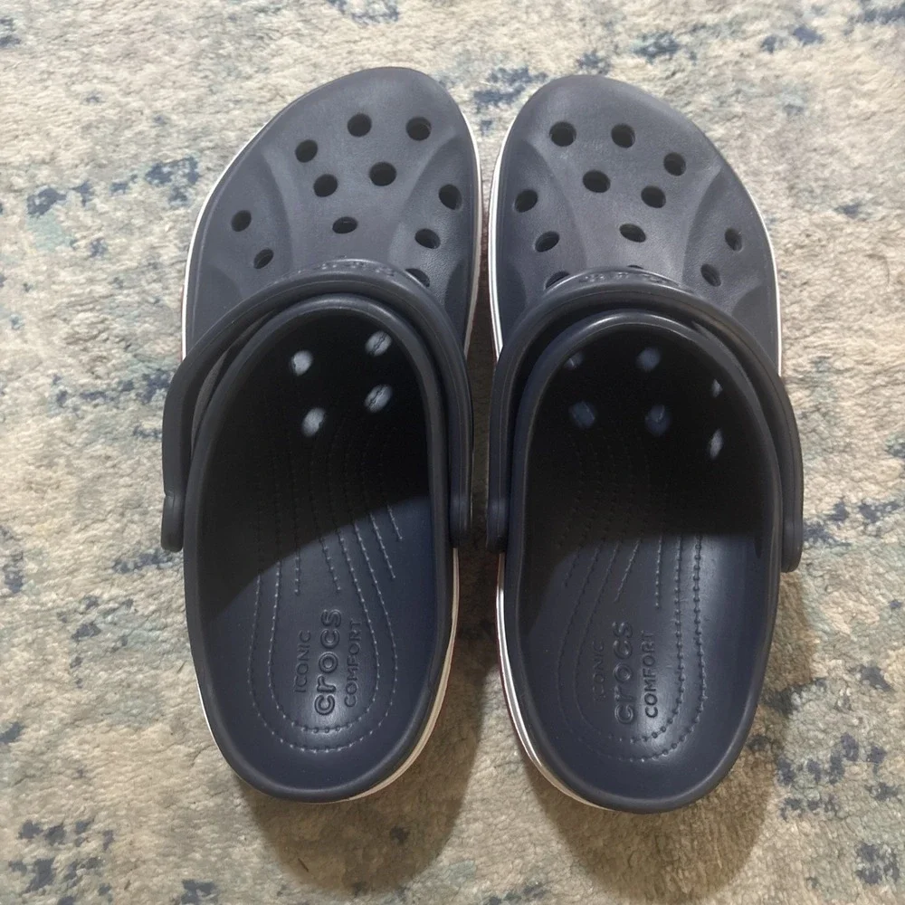 Crocs Bayaband Unisex Clogs Red White Blue Logo Mens 8 Womens 10 New